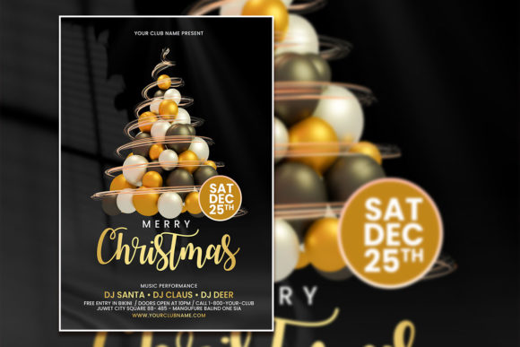 Modern Merry Christmas Poster Template for Professional Results
