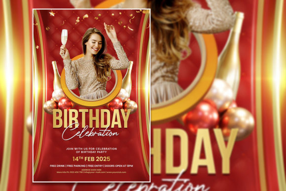 Red Style Birthday Invitation Template